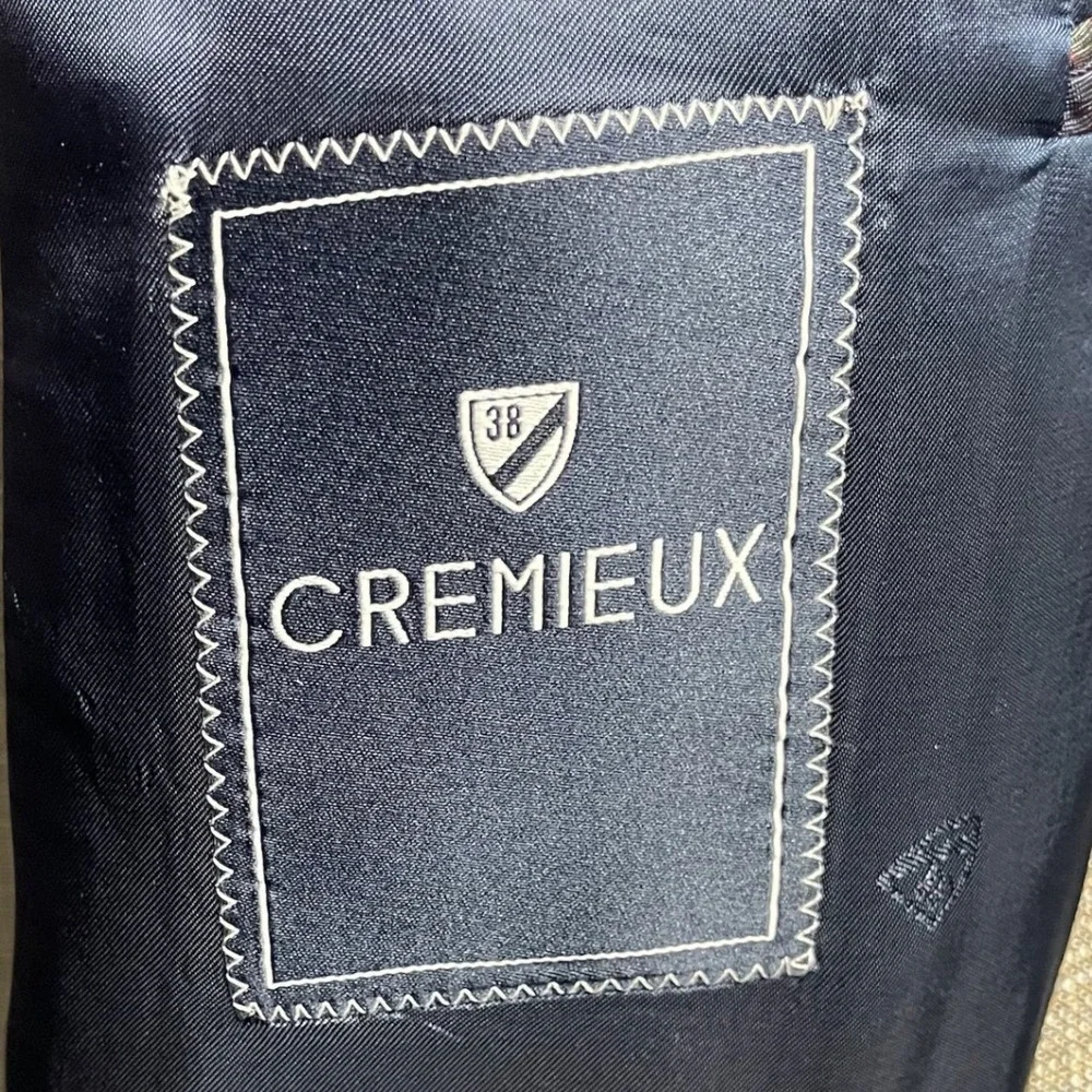 Cremieux Mens 48L Blazer Sport Coat 100% Wool Micro Check Brown Tan 2-Button